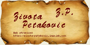 Života Petaković vizit kartica